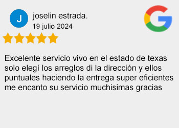 Opinión de cliente satisfecho sobre Florería Violeta en Veracruz