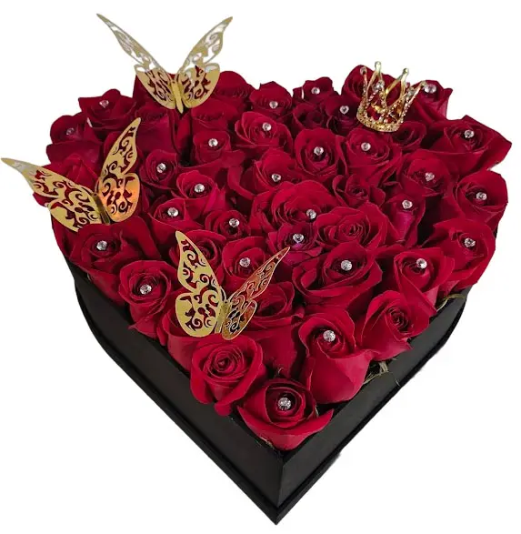 ramo con 50 rosas y un girasol 