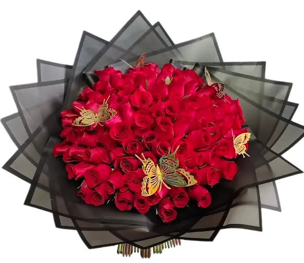 ramo con 100 rosas rojas